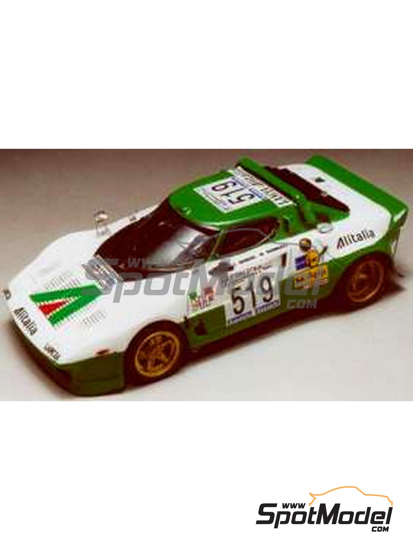 Lancia Stratos HF Turbo sponsored by Alitalia - Giro d'Italia  Automobilistico 1975. Car scale model kit in 1/43 scale manufactured by  Arena Modelli (r